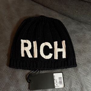 Richmond Black Beanie with White Embroidery